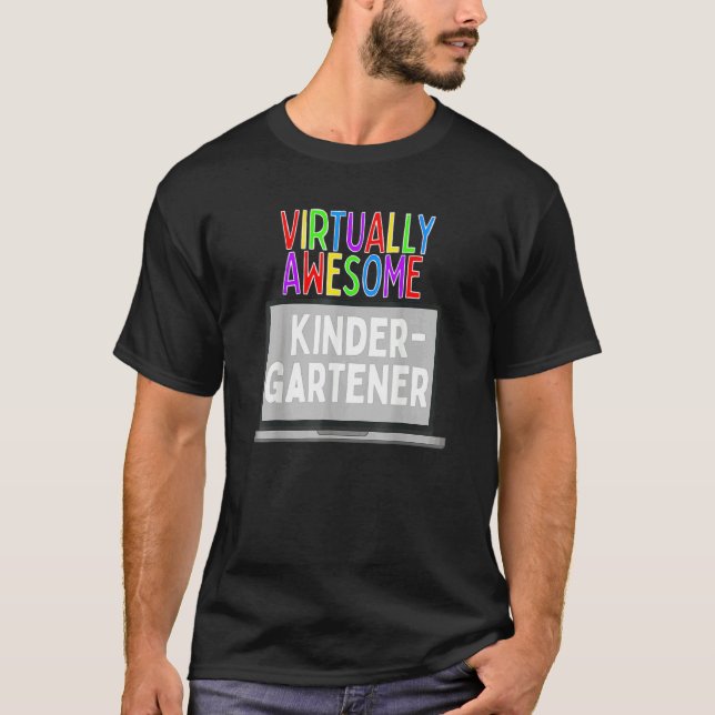 Camiseta Aprendizado Remoto do Jardim de Infância Virtual n (Frente)