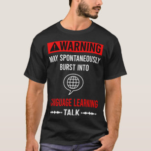 Camiseta Aprendizagem de Idiomas de Aviso Vermelho