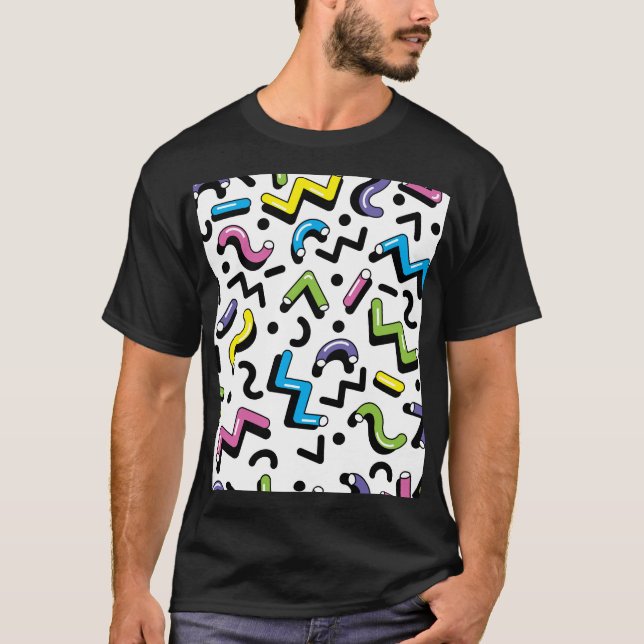 Camiseta Apresentação Geométrica: Padrão de Formas de Dodle (Frente)