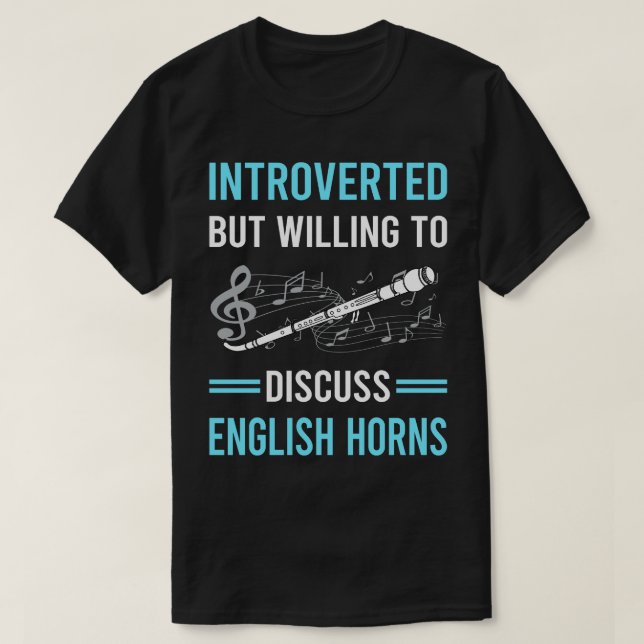 Camiseta Apresentado em Inglês Horn Cor Anglais (Frente do Design)