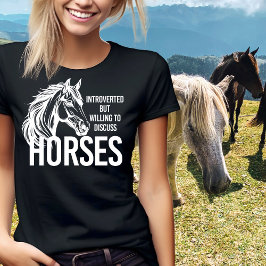 Camiseta Apresentado mas disposto a discutir cavalos engraç