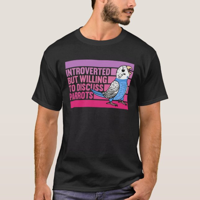 Camiseta Apresentado Mas Parrots Blue Budget Budgerigar (Frente)