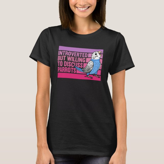 Camiseta Apresentado Mas Parrots Blue Budget Budgerigar (Frente)