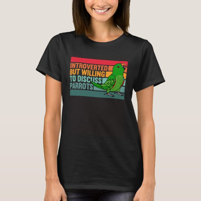Camiseta Apresentado, Mas Parrots Mache Eclectus (Frente)