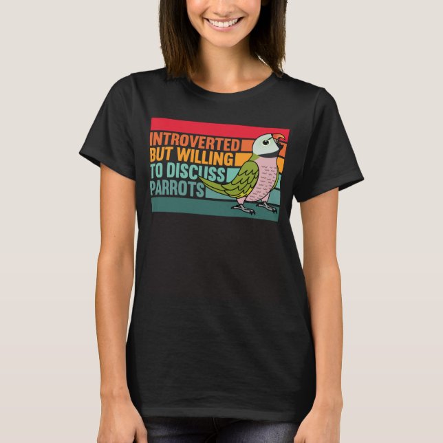 Camiseta Apresentado, Mas Parrots Mustache Parakeet (Frente)