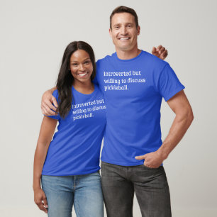 Camiseta Apresentador, mas disposto a discutir o Azul-Picle