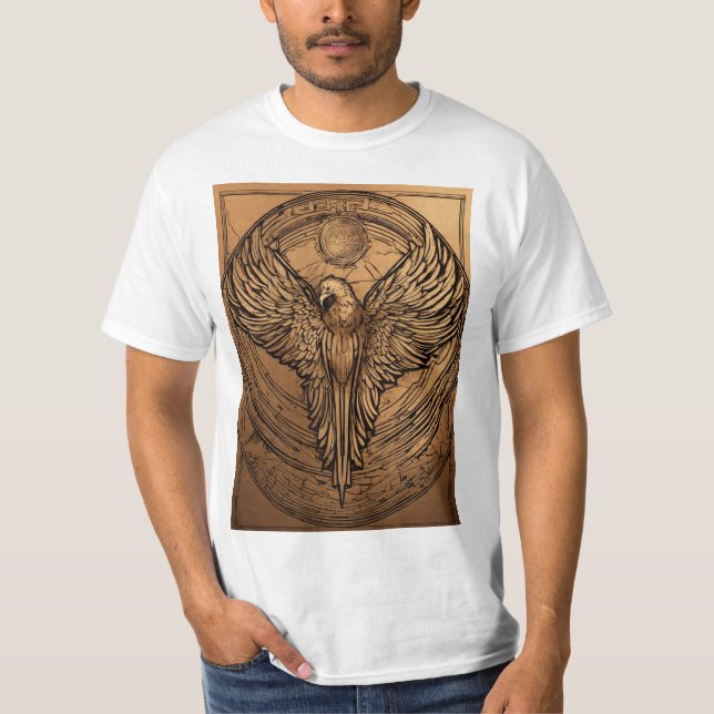 Camiseta Apresentando nossa Tatuagem Majestosa da Águia do  (Frente)