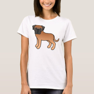 Camiseta Apricot English Mastiff Cão de Cartoons Bonitos