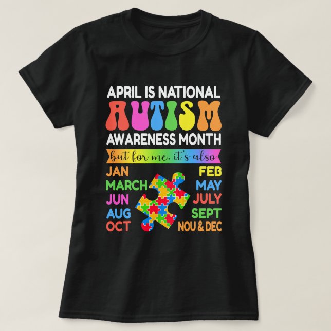 Camiseta April é a moça do Mês da Consciência do Autismo Na (Frente do Design)