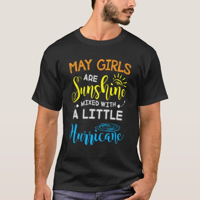 Camiseta April Girls Are Sunshine Mixed Little Hurricane Gi (Frente)