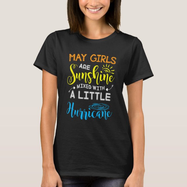 Camiseta April Girls Are Sunshine Mixed Little Hurricane Gi (Frente)