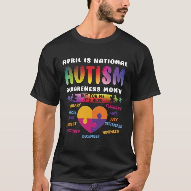 Camiseta April Is National Autism Awareness Autism Mom Auti (Frente)
