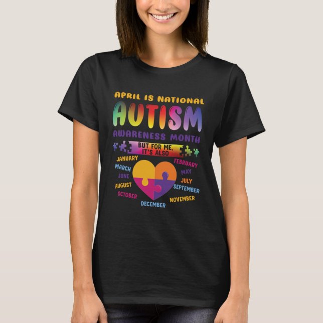Camiseta April Is National Autism Awareness Autism Mom Auti (Frente)
