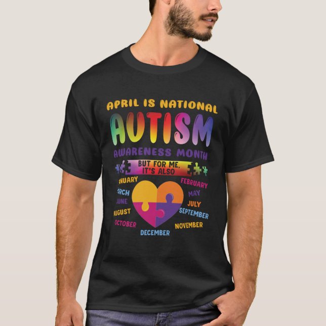 Camiseta April Is National Autism Awareness Autism Mom Auti (Frente)