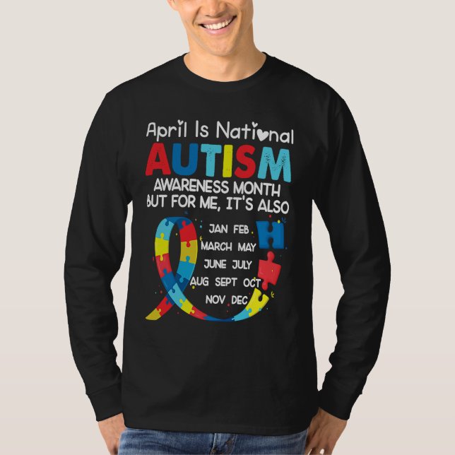 Camiseta April Is National Autism Awareness Month (Frente)