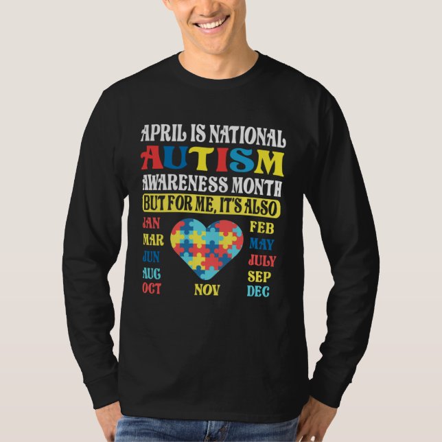 Camiseta April is National Autism Awareness Month Kids Boy  (Frente)