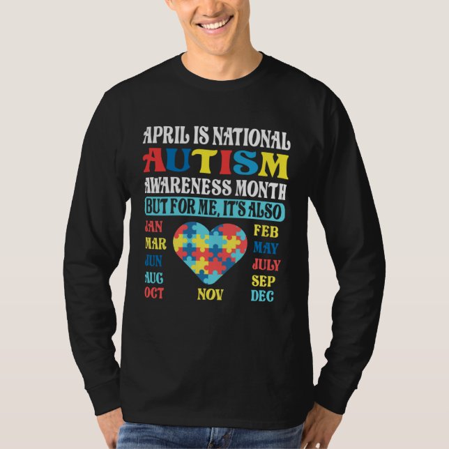 Camiseta April is National Autism Awareness Month Kids Boy  (Frente)