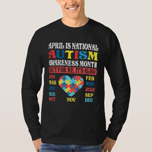 Camiseta April is National Autism Awareness Month Kids Boy  (Frente)