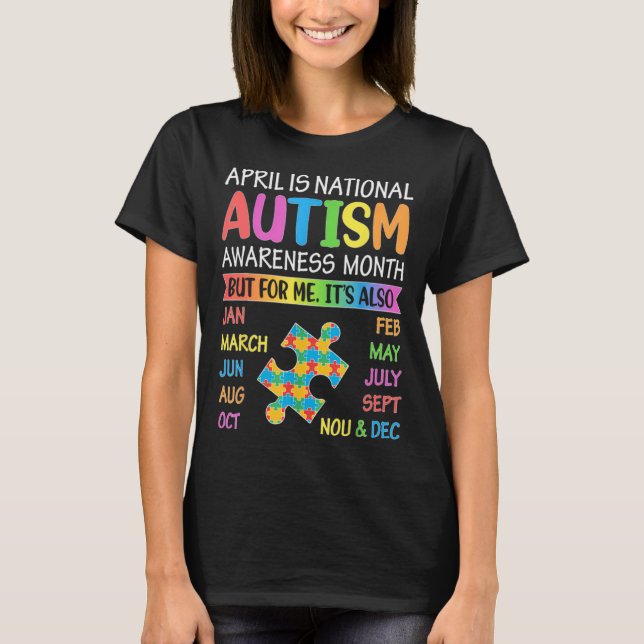 Camiseta April is National Autism Awareness Month Kids Boy  (Frente)