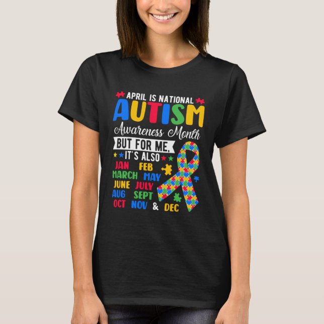 Camiseta April Is National Autism Awareness Month Puzzle Pi (Frente)