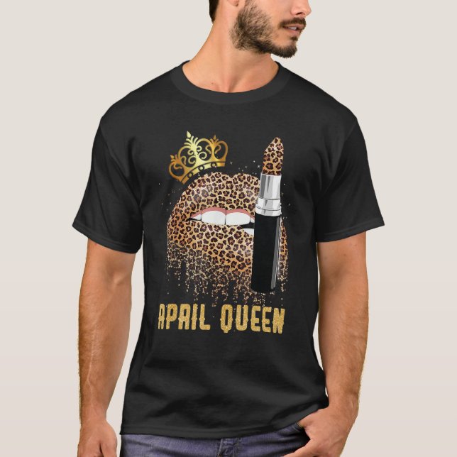 Camiseta April Queen Leopard Lips Shirt April (Frente)