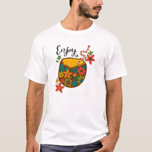 Camiseta Aproveite a bebida de verão - Arte de coco tropica