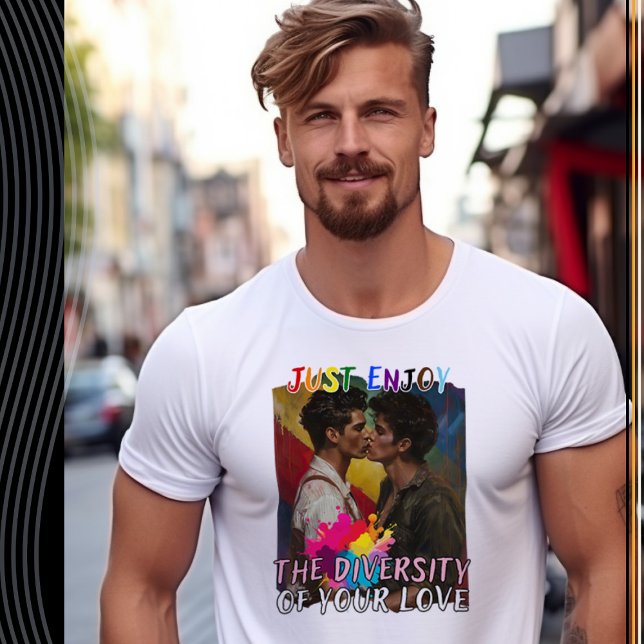 Camiseta Aproveite a diversidade do seu amor - Homem (Criador carregado)