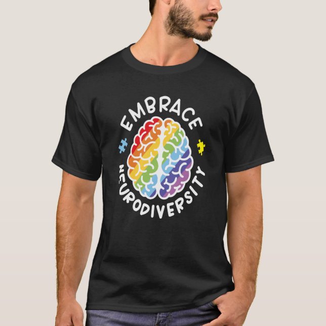 Camiseta Aproveite a neurodiversidade cerebral Autismo de c (Frente)