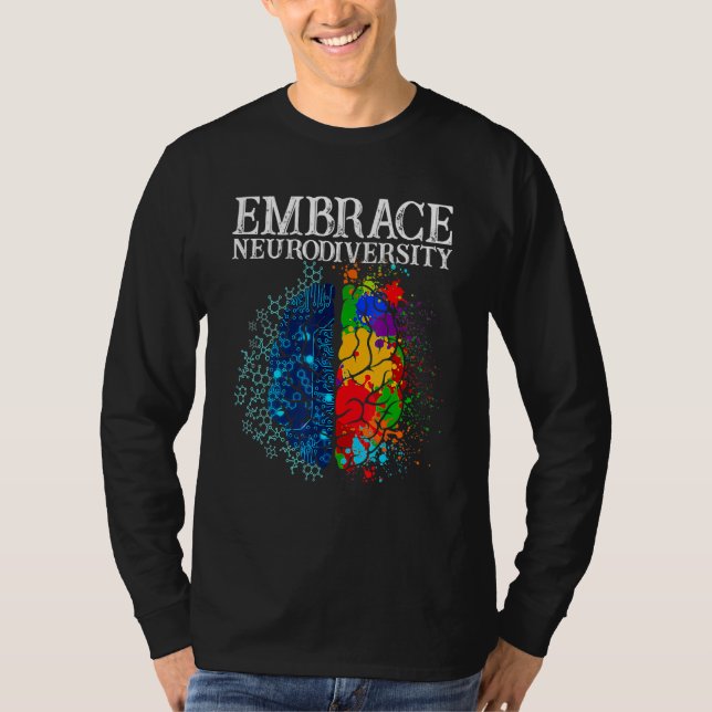 Camiseta Aproveite a neurodiversidade cérebro Adhd Autismo  (Frente)