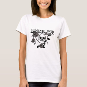 Camiseta Aproveite o Dia - Rosas Pretas - Caveira Memento M