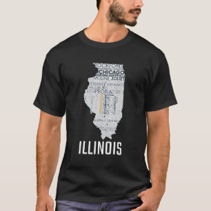 Camiseta Aproveite o mapa do Estado de Illinois Novidade no