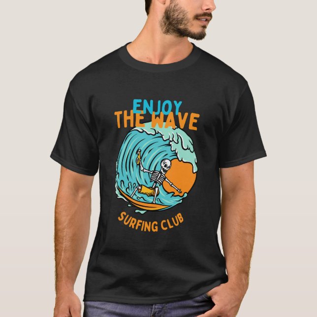 Camiseta Aproveite o paraíso de verão da onda (Frente)