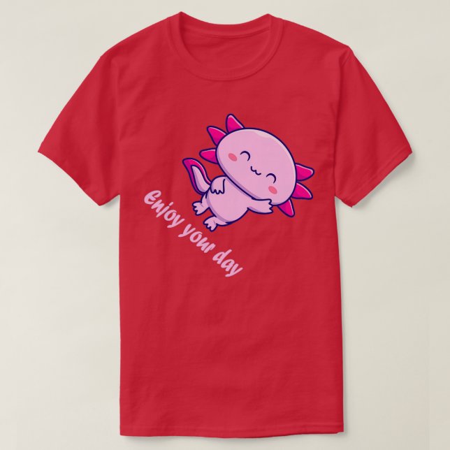 Camiseta aproveite o seu dia com axolotl (Frente do Design)