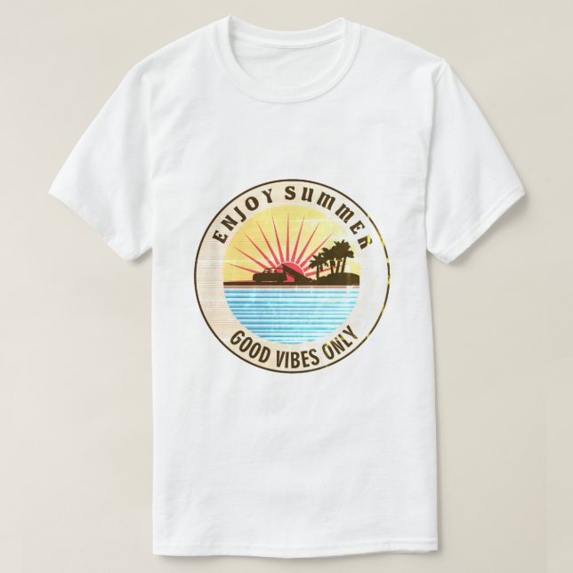 Camiseta Aproveite o verão, apenas boas vibrações (Frente do Design)