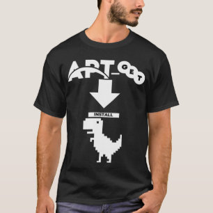 Camiseta APT Instale o programa de computador DINO Dinossau