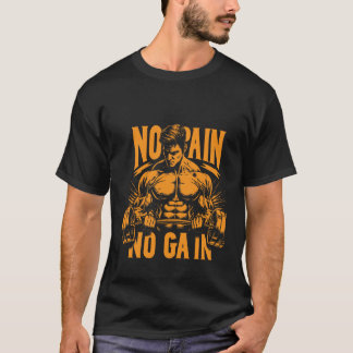 Camiseta Aptidão, treino, academia, sem dor sem ganho