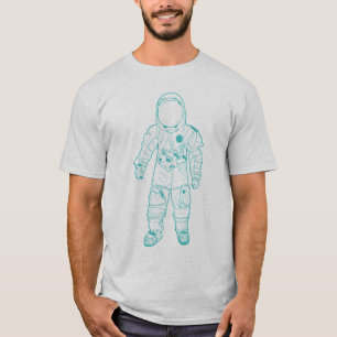 Camiseta Aqua adulto do astronauta