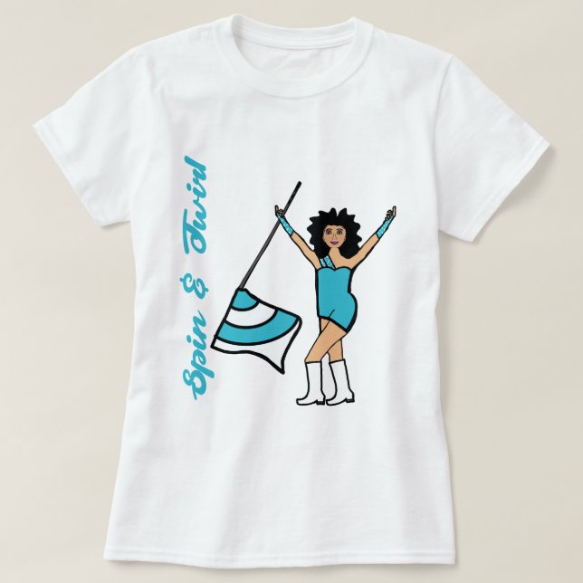 Camiseta Aqua do T-Shirt com Guarda a cores (Frente do Design)