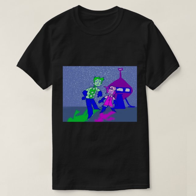 Camiseta Aqua Teen Hunger Force Mooninites Aliens Espaçador (Frente do Design)