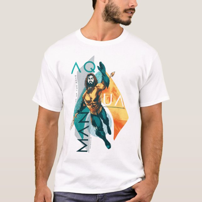 Camiseta Aquaman | Colagem Aquaman Modernista (Frente)