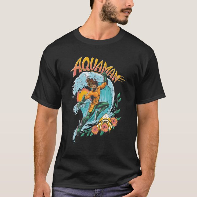 Camiseta Aquaman e Trident Ascensão Graphic (Frente)