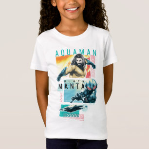 Camiseta Aquaman Gráfico Modernista Aquaman & Black Mant