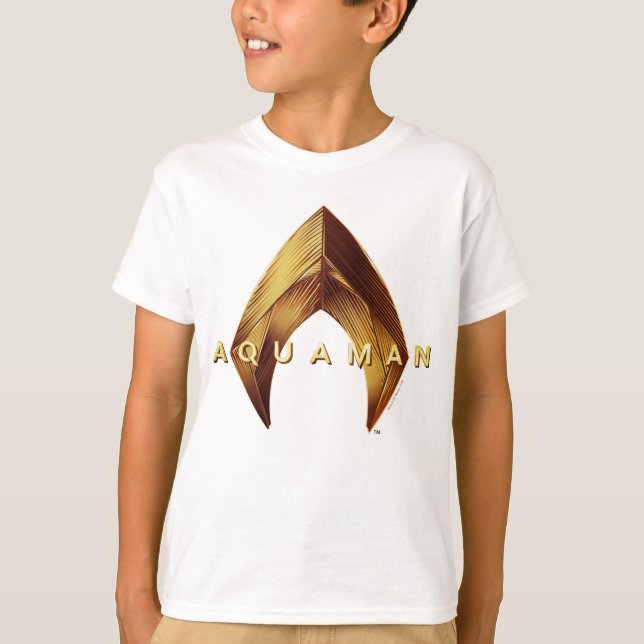 Camiseta Aquaman | Logotipo Aquaman do Ouro (Frente)
