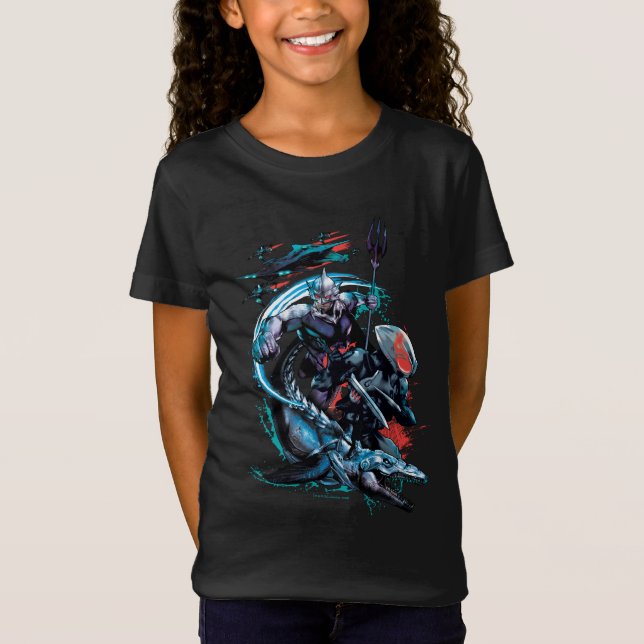 Camiseta Aquaman | Orm, Manta Negra, Tylosaur & Navios (Frente)