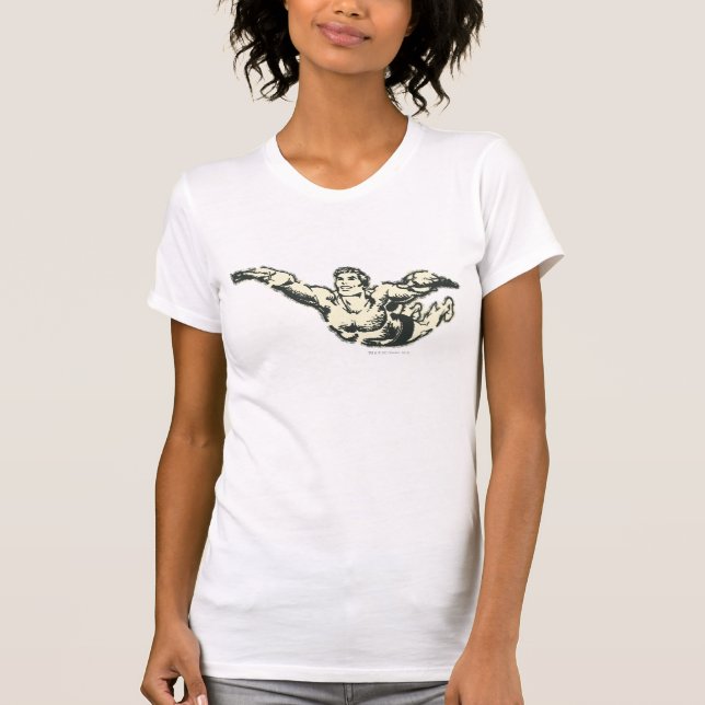 Camiseta Aquaman Soars BW (Frente)