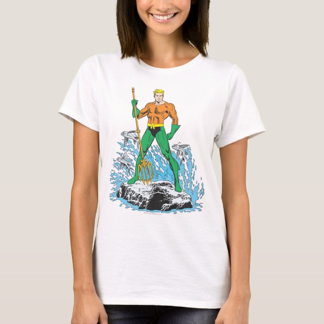 Camiseta Aquaman Stands com Pitchfork (Frente)