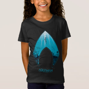 Camiseta Aquaman Ver Através Do Logotipo Aquaman, Gráfi