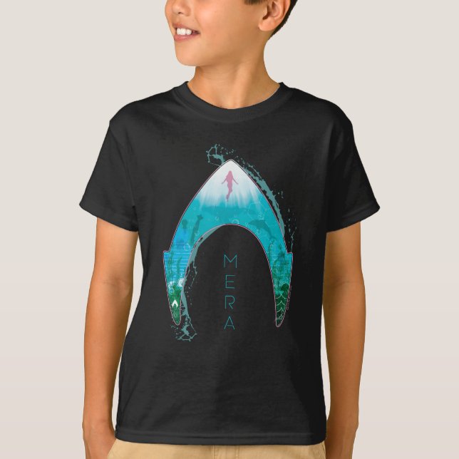 Camiseta Aquaman | Ver Através do Símbolo Mera Gráfico Oceâ (Frente)