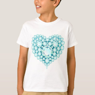 Camiseta Aquamarine Heart Gems