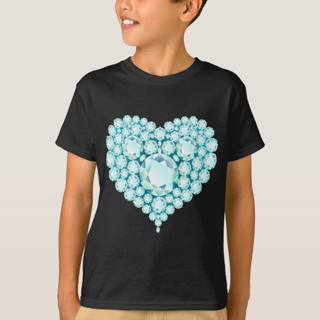 Camiseta Aquamarine Heart Gems (Frente)